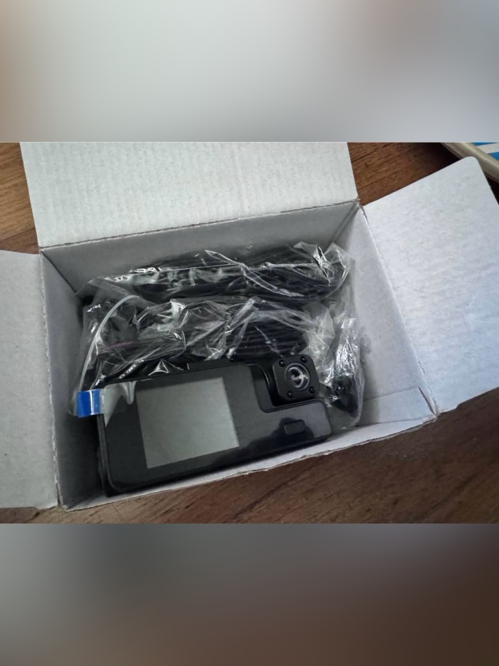 Compact Black On-Dash Car Camera with LCD Screen